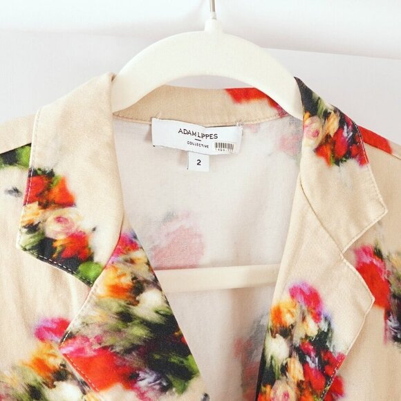 Adam Lippes Blurry Floral Short Sleeve Romper - Size 2 - EUC - Picture 4 of 8